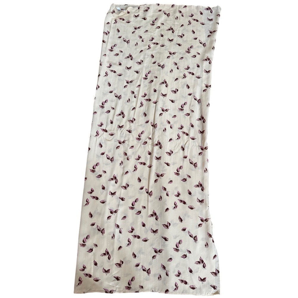 VTG Apparels of Pauline Hawaii 100% Pure Silk Leaf Print Scarf Cream Mauve Maui